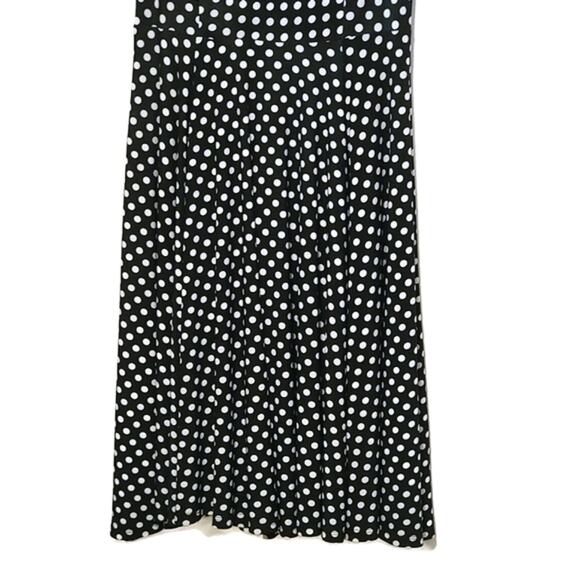 Eva Franco Black and White Polka Dot Dress Sleeveless Midi Flowy Party Summer 8 - Picture 6 of 14